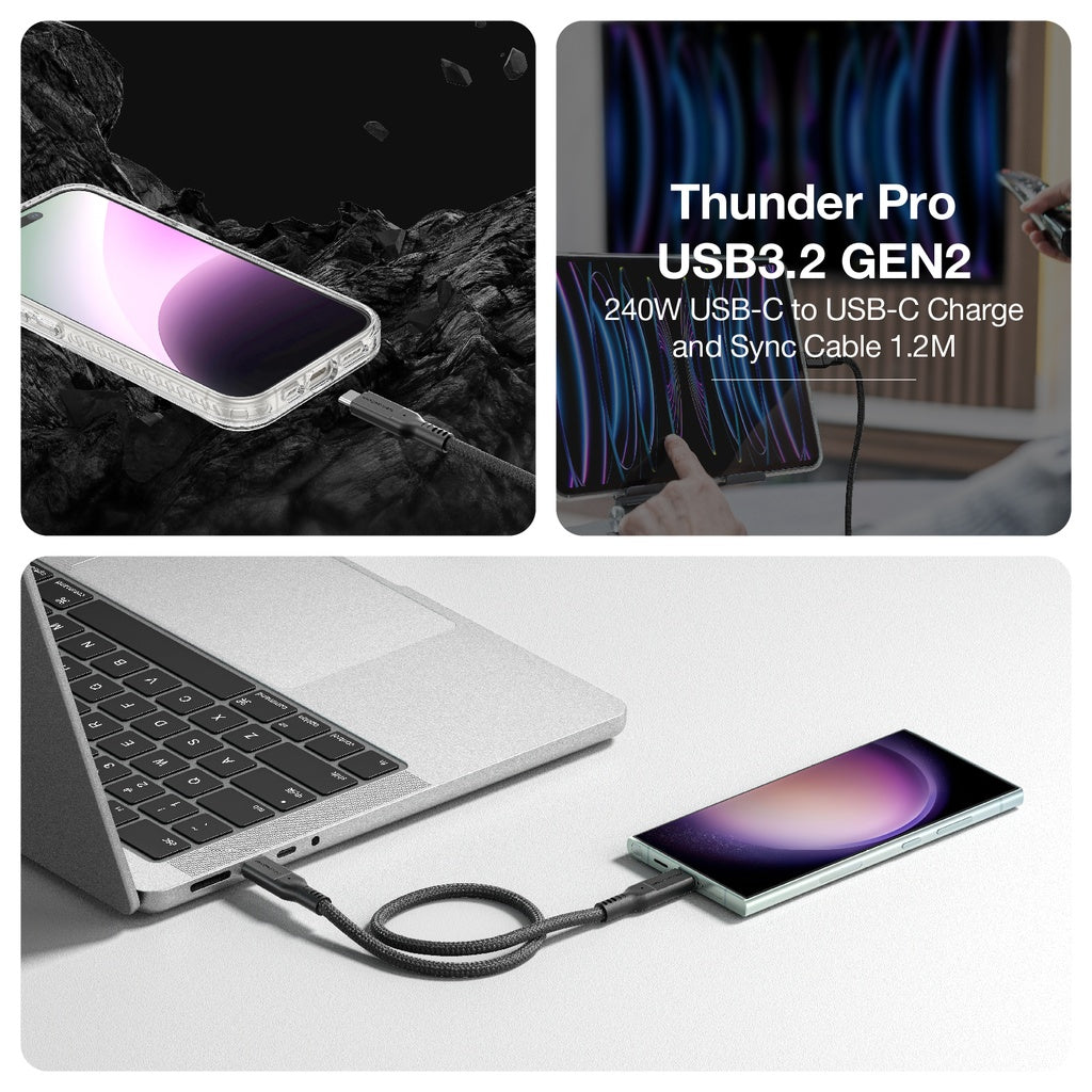 AMAZING THING THUNDER PRO USB-C TO USB-C 5.0A 240W GEN2 1.2M CABLE