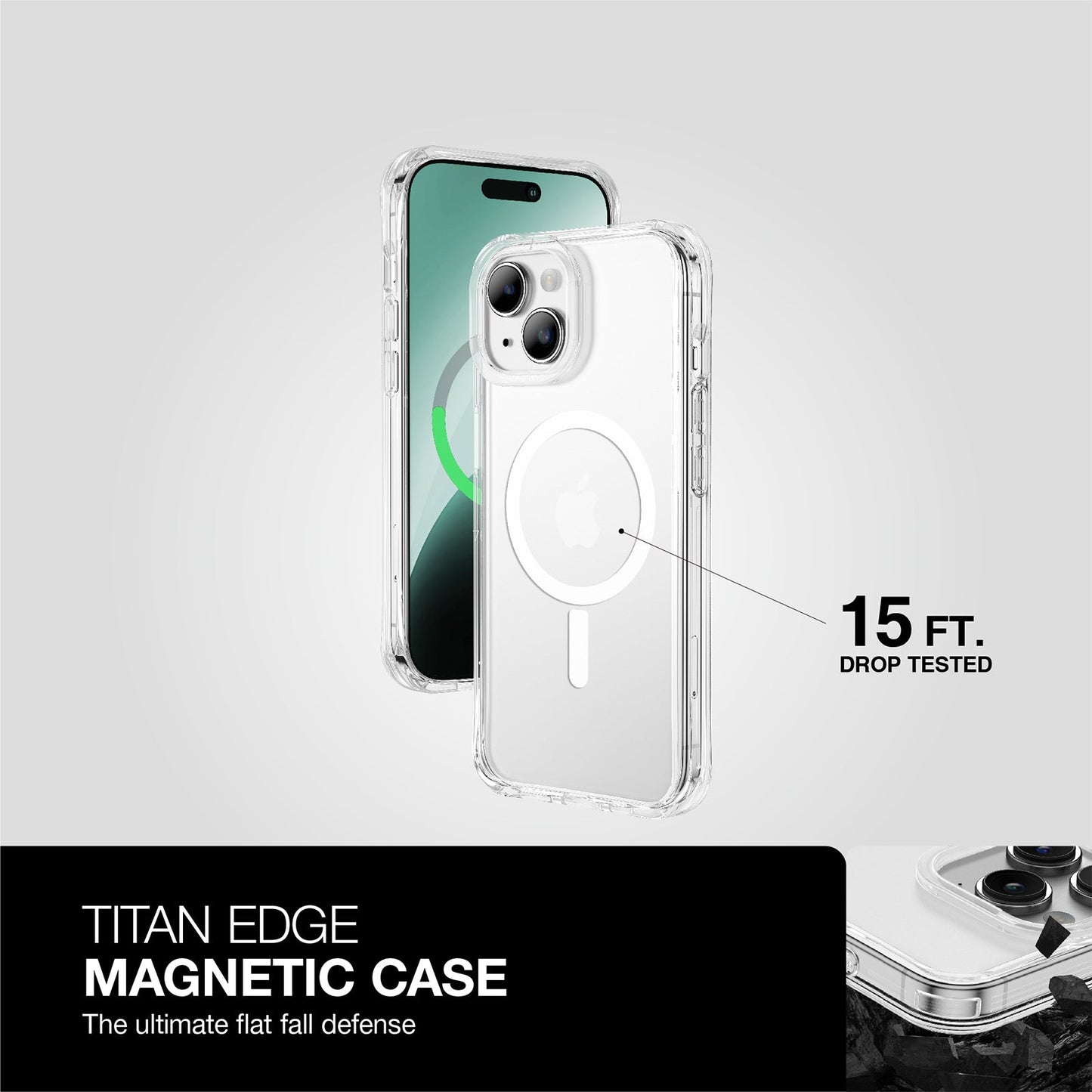 AMAZING THING TITAN EDGE MAGSAFE DROP PROOF CASE FOR IPHONE 15 6.1' / 6.7' 2023 FULL CLER