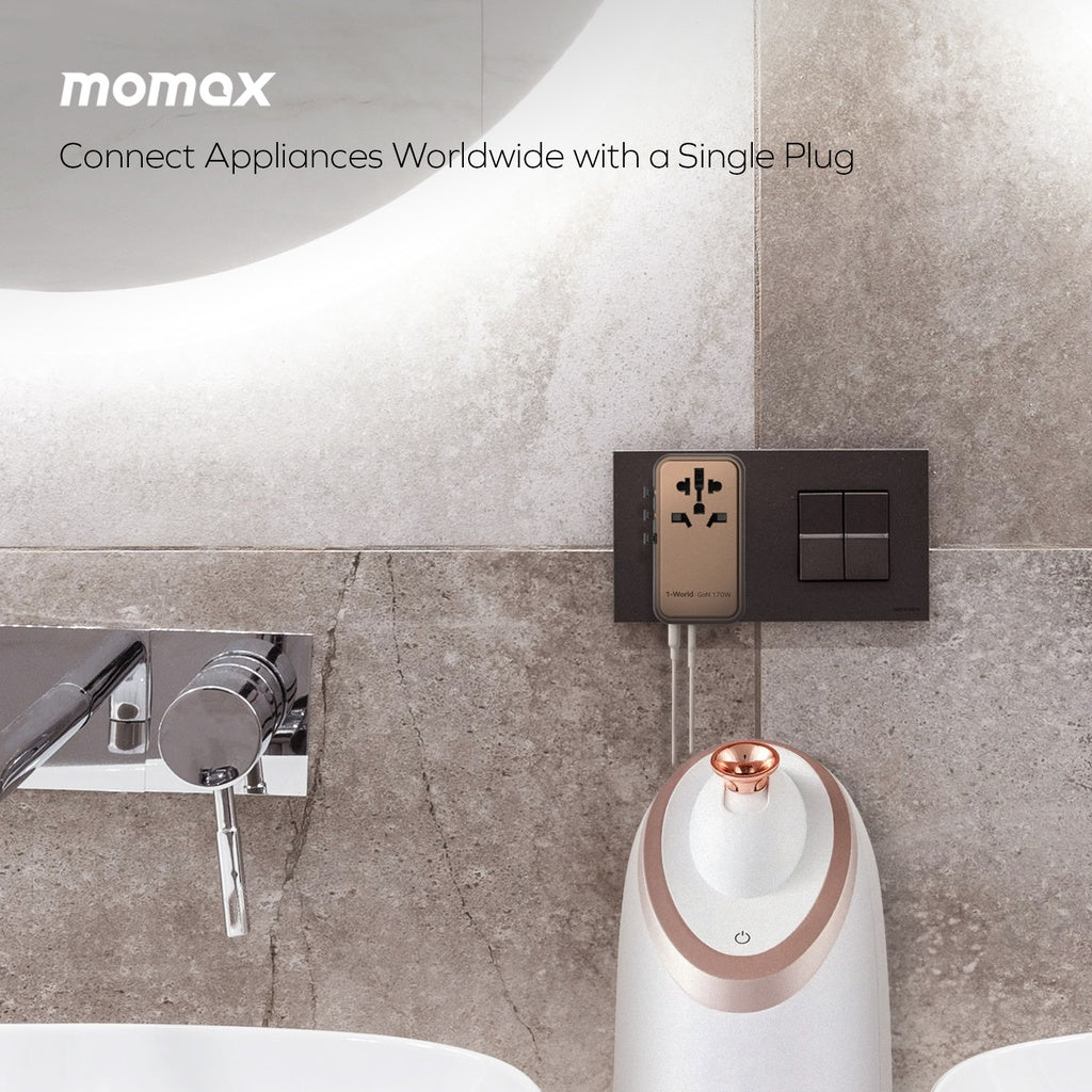 MOMAX 1-WORLD 170W GAN 4 PORT TRAVEL ADAPTER