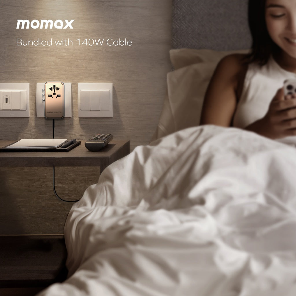 MOMAX 1-WORLD 170W GAN 4 PORT TRAVEL ADAPTER
