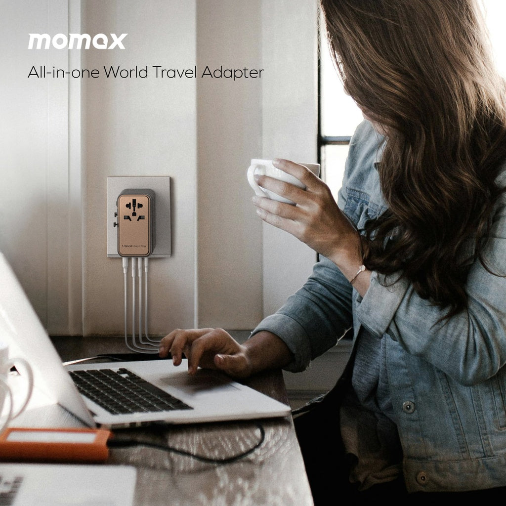 MOMAX 1-WORLD 170W GAN 4 PORT TRAVEL ADAPTER