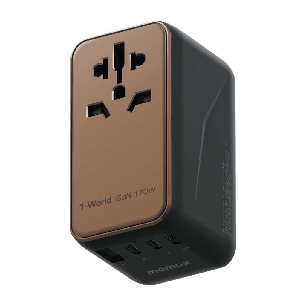 MOMAX 1-WORLD 170W GAN 4 PORT TRAVEL ADAPTER