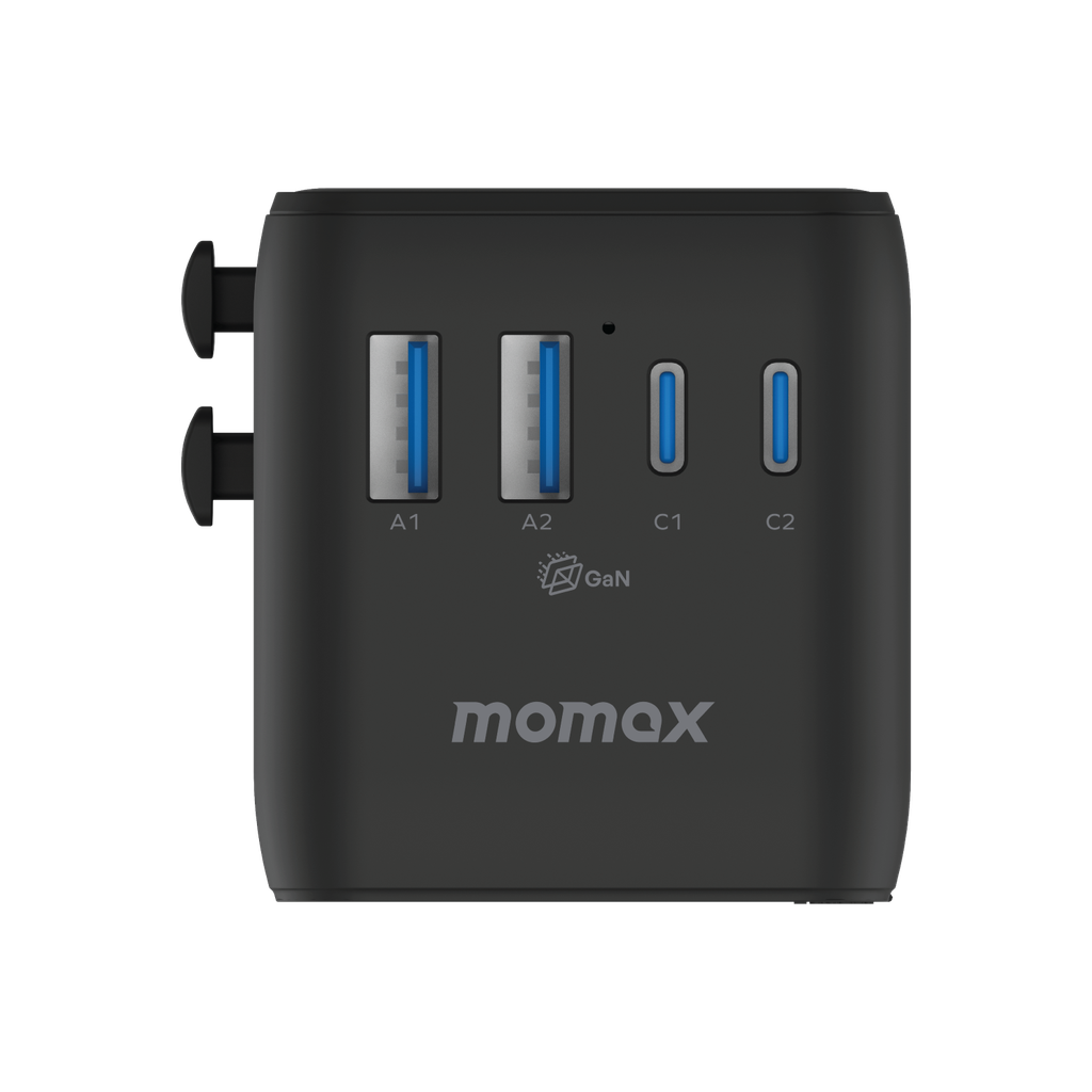 MOMAX 1-WORLD2 GAN 70W 5-PORT USB-C AC TRAVEL ADAPTOR