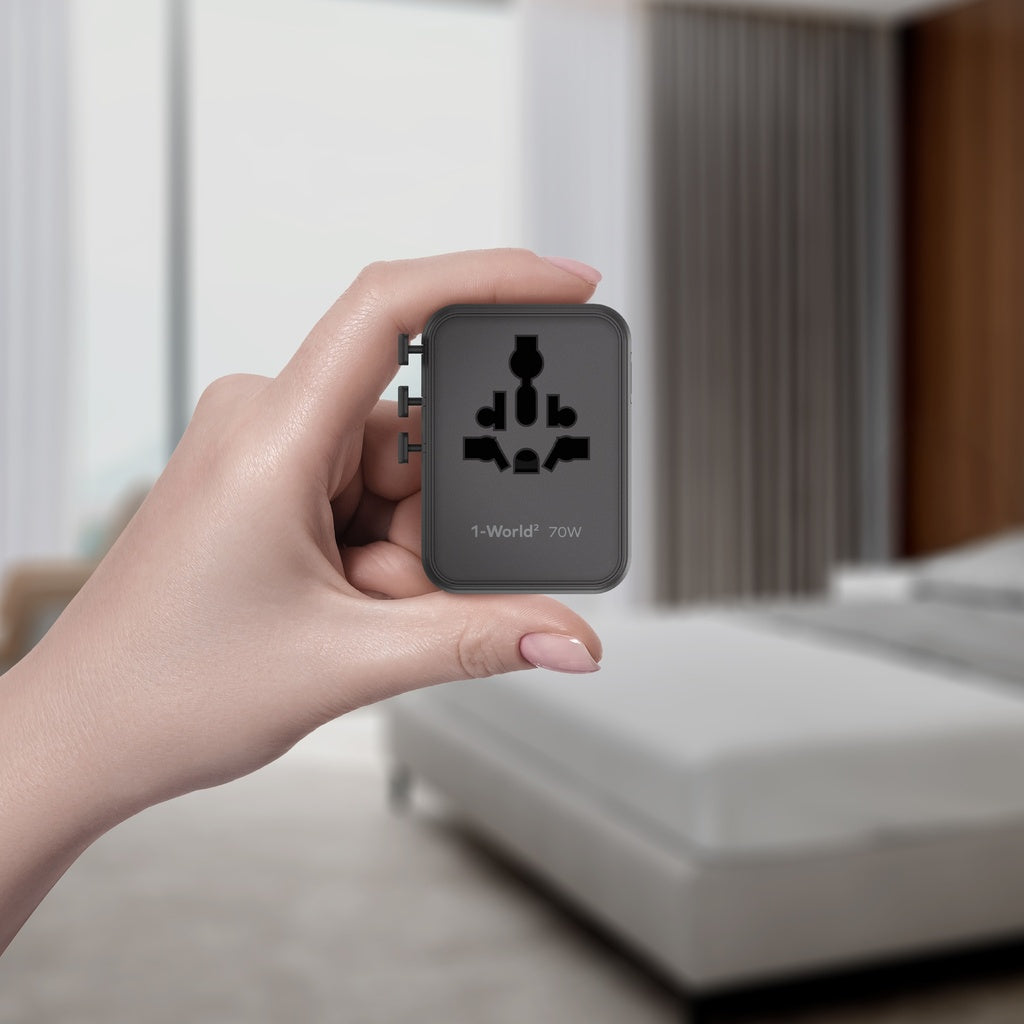MOMAX 1-WORLD2 GAN 70W 5-PORT USB-C AC TRAVEL ADAPTOR