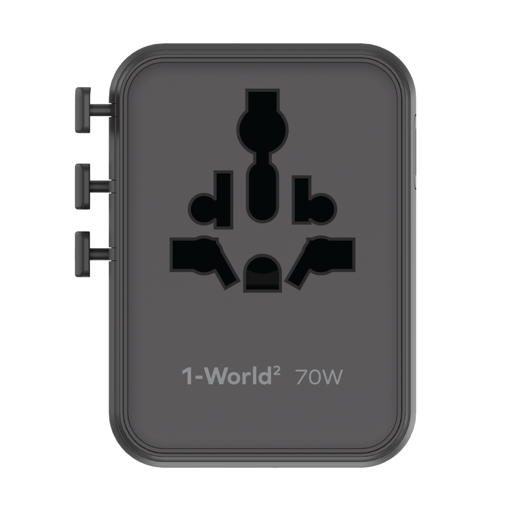 MOMAX 1-WORLD2 GAN 70W 5-PORT USB-C AC TRAVEL ADAPTOR
