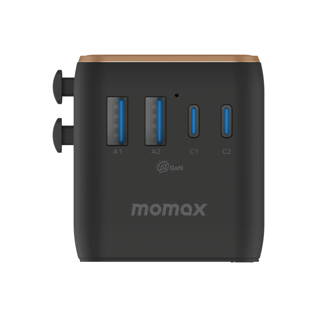 MOMAX 1-WORLD2 GAN 70W 5-PORT USB-C AC TRAVEL ADAPTOR
