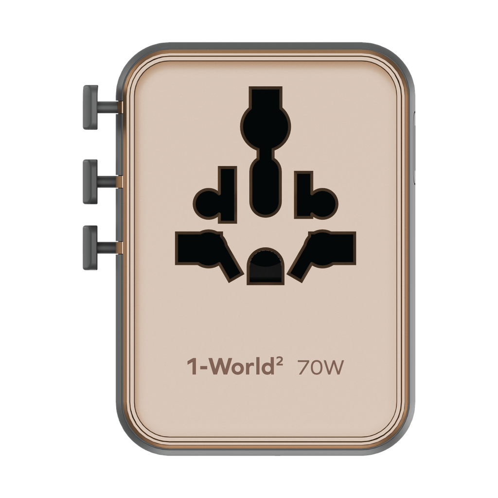 MOMAX 1-WORLD2 GAN 70W 5-PORT USB-C AC TRAVEL ADAPTOR