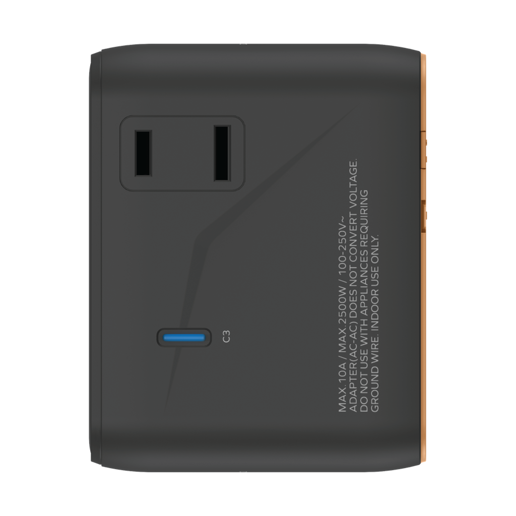 MOMAX 1-WORLD2 GAN 70W 5-PORT USB-C AC TRAVEL ADAPTOR