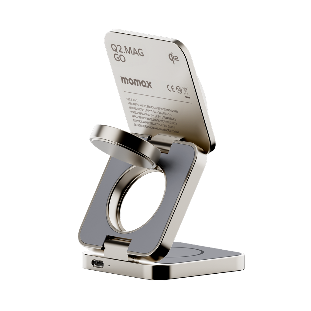 MOMAX Q2 MAG GO Qi 2 15W 3IN1 MAGNETIC WIRELESS CHARGING STAND