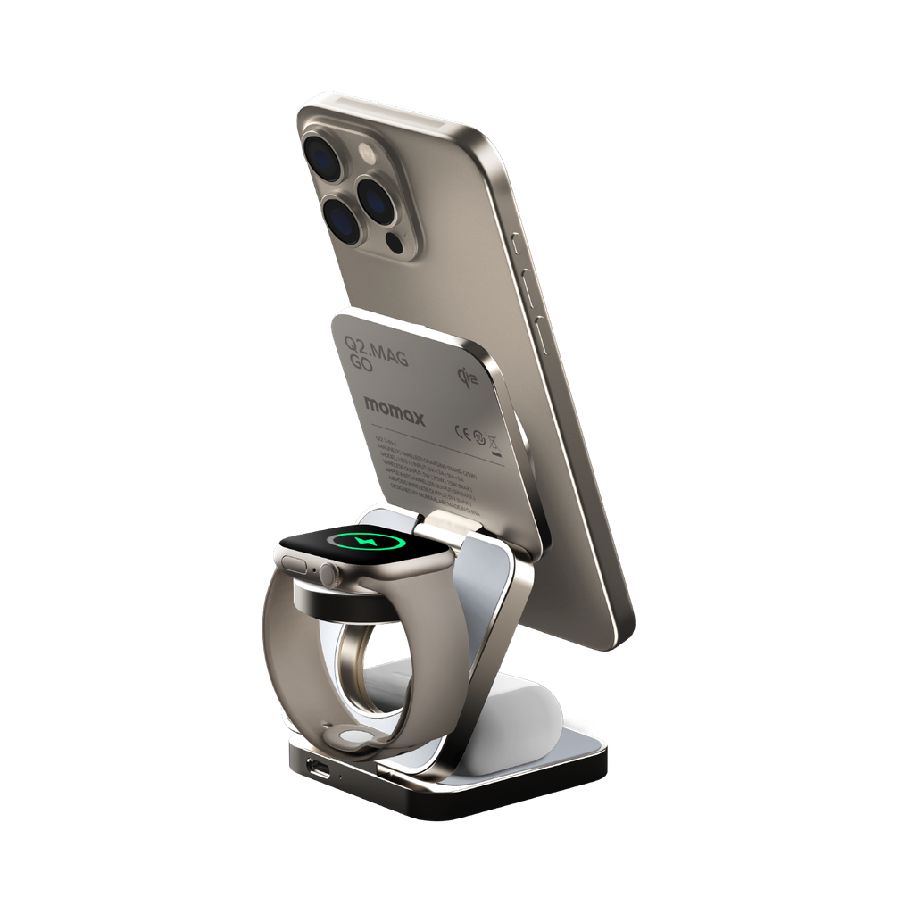 MOMAX Q2 MAG GO Qi 2 15W 3IN1 MAGNETIC WIRELESS CHARGING STAND