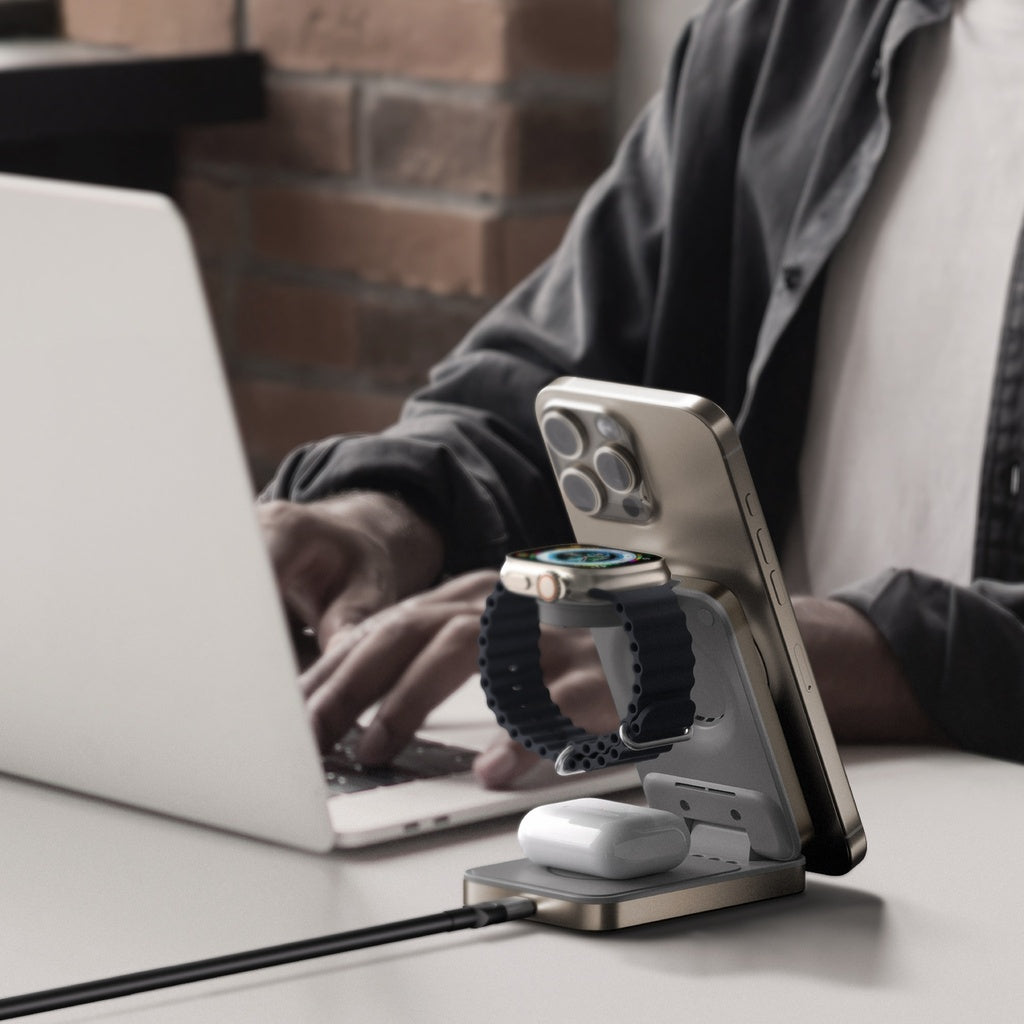 MOMAX 1-CHARGE Q.PORT Qi 2 15W 3IN1 MAGNETIC WIRELESS CHARGING STAND