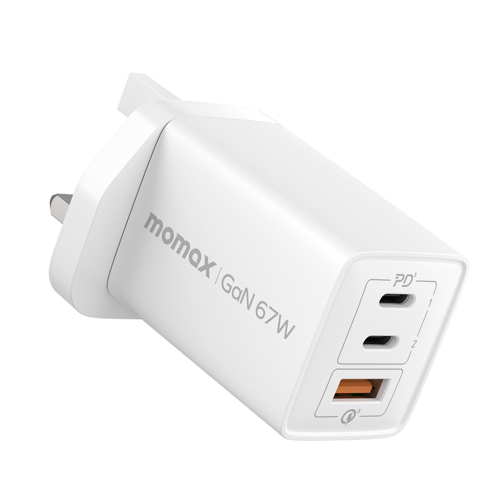 MOMAX ONEPLUG 67W 3 PORT GAN WALL CHARGER