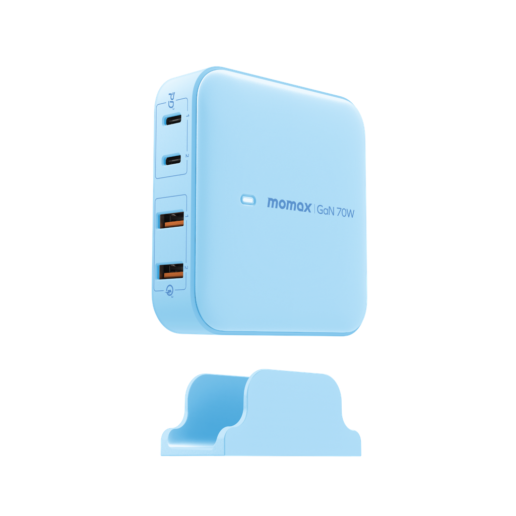 MOMAX ONE PLUG PD 70W GAN 4 PORTS DESKTOP CHARGER UK