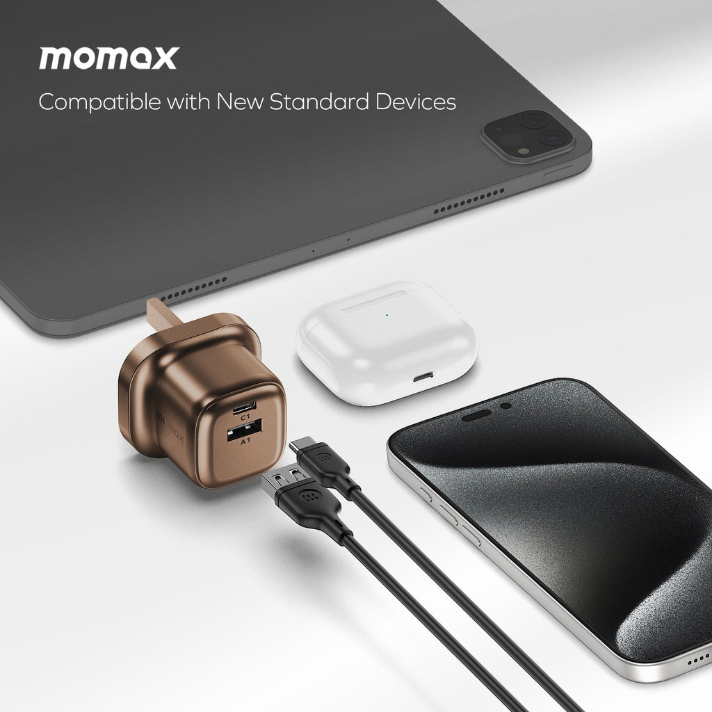 MOMAX 1-CHARGE GAN 30W 2 PORT CHARGER