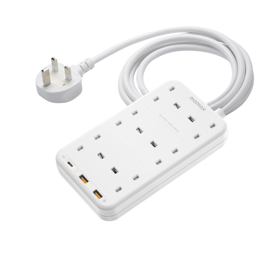 MOMAX ONEPLUG 6 OUTLET CUBE EXTENSION SOCKET WITH US