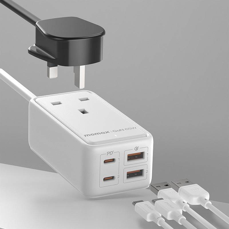 MOMAX ONEPLUG 65W GAN EXTENSION CORD WITH USB