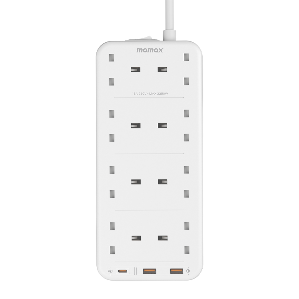 MOMAX ONEPLUG 8 OUTLET POWER STRIP WITH USB