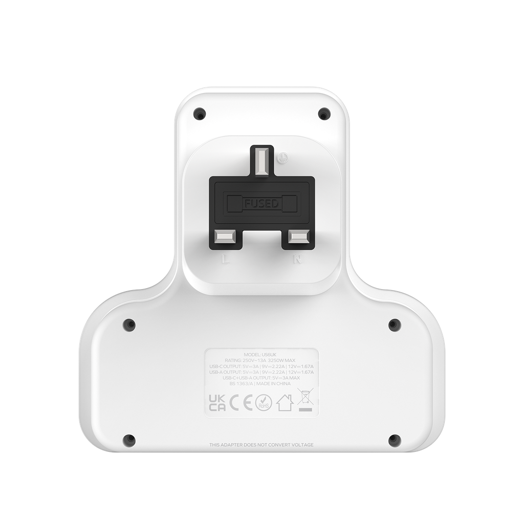 MOMAX ONEPLUG 3 OUTLET T-SHAPED EXTENSION SOCKET WITH USB