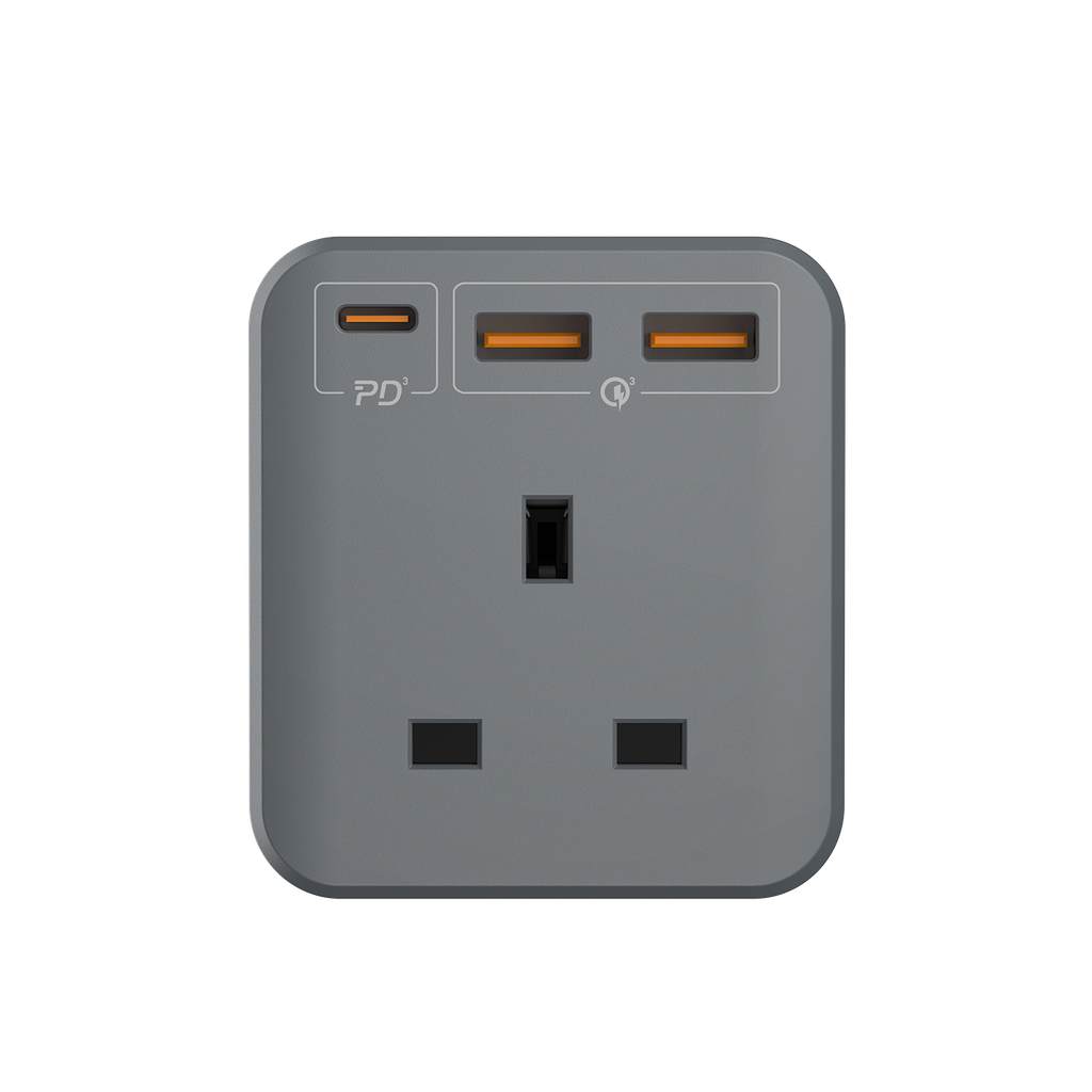 MOMAX ONEPLUG 3 OUTLET CUBE EXTENSION SOCKET WITH USB
