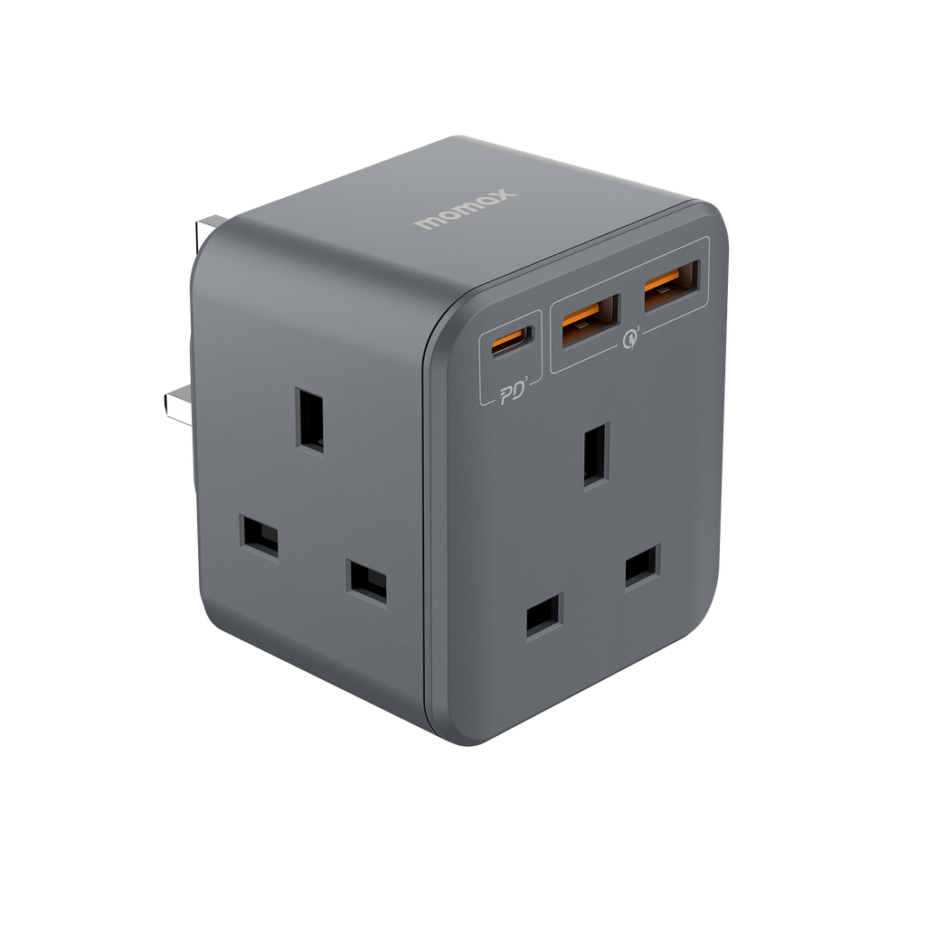 MOMAX ONEPLUG 3 OUTLET CUBE EXTENSION SOCKET WITH USB