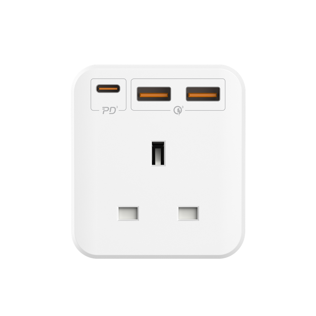 MOMAX ONEPLUG 3 OUTLET CUBE EXTENSION SOCKET WITH USB