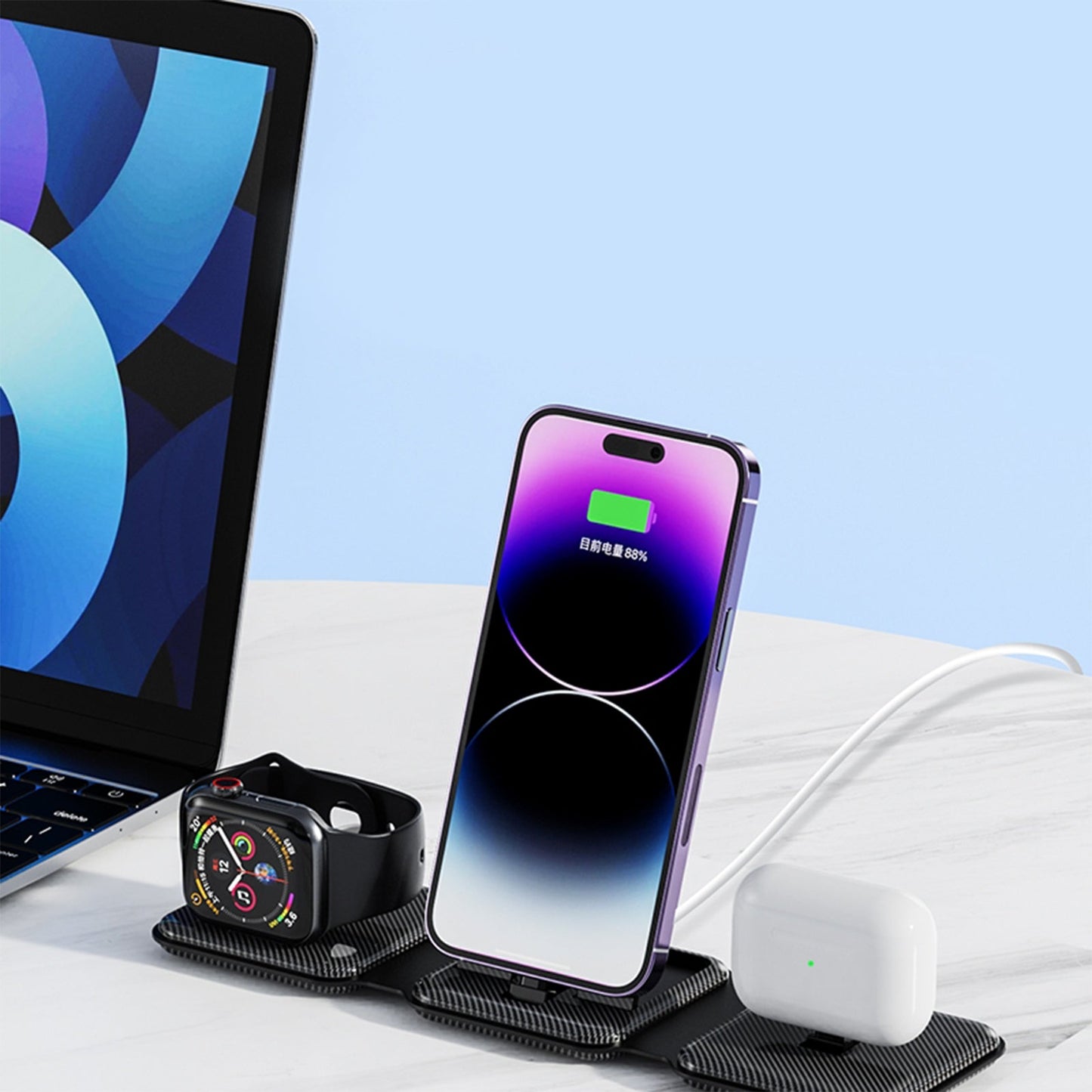 Magnetic Foldable Wireless Charging Station 3-1 (lightning)