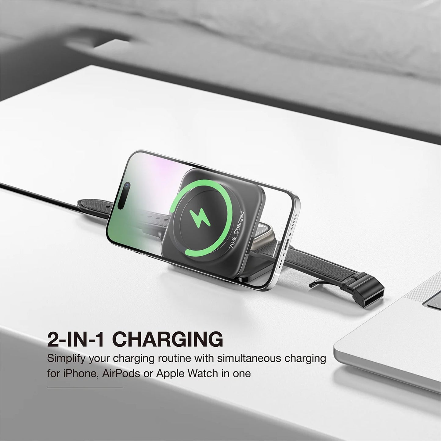 AMAZING THING EXPLORER PRO 2IN1 PD 15W PORTABLE WIRELESS CHARGER WITH 1.2M USB-C TO USB-C CABLE