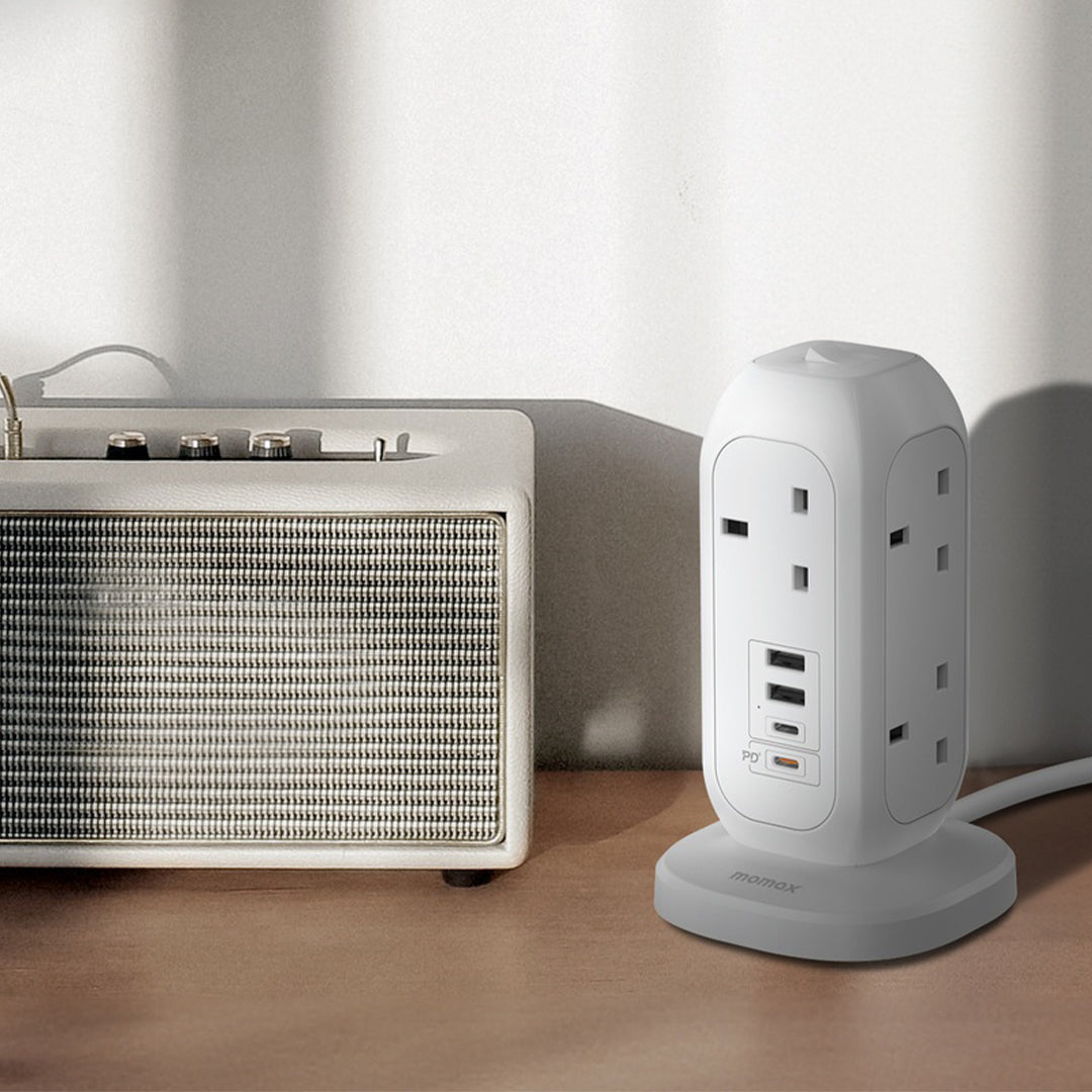 MOMAX ONEPLUG 7-OUTLET POWER STRIP WITH USB