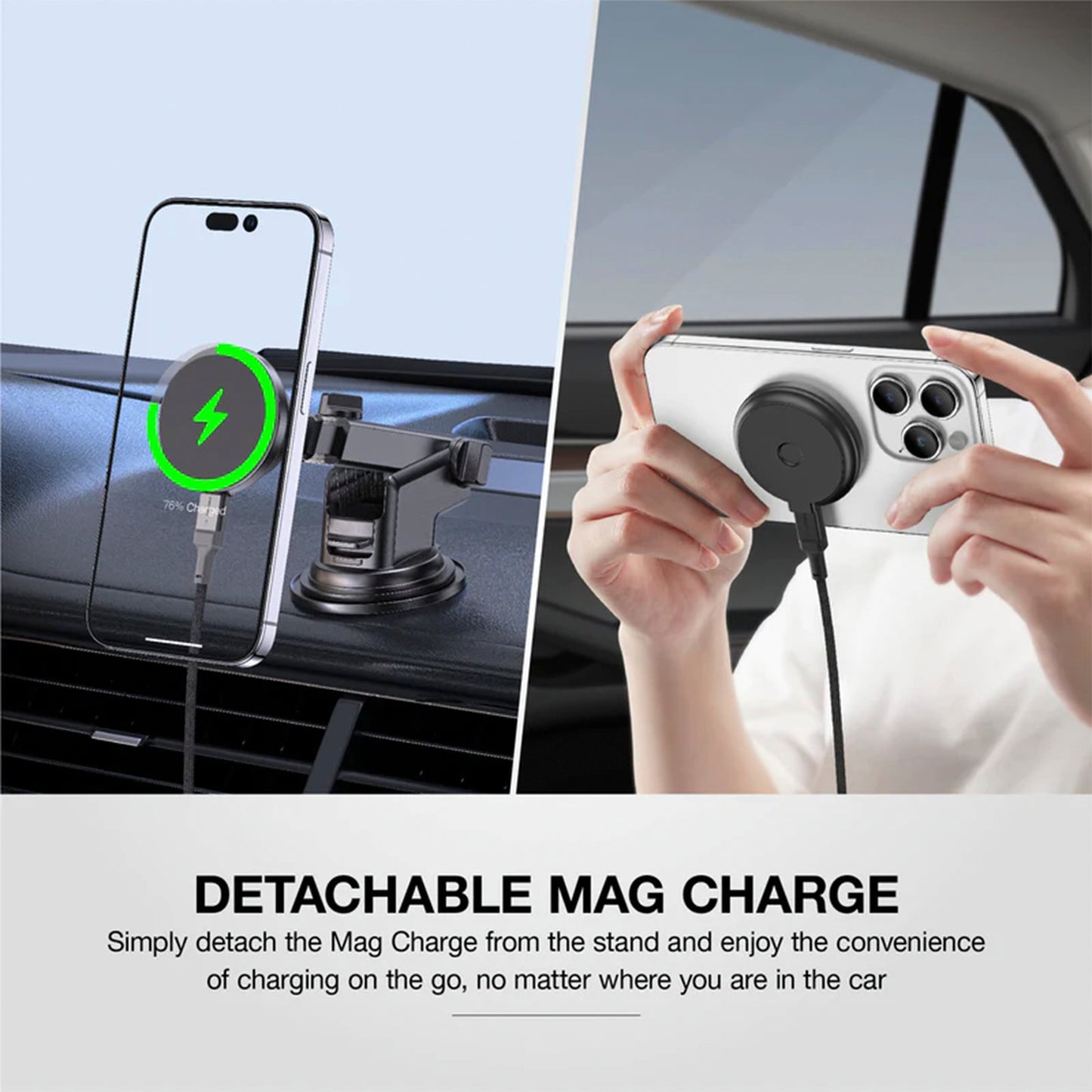 AMAZING THING EXPLORER PRO MAG 15W CAR MOUNT WITH 1.2M USB-C TO USB-C CABLE