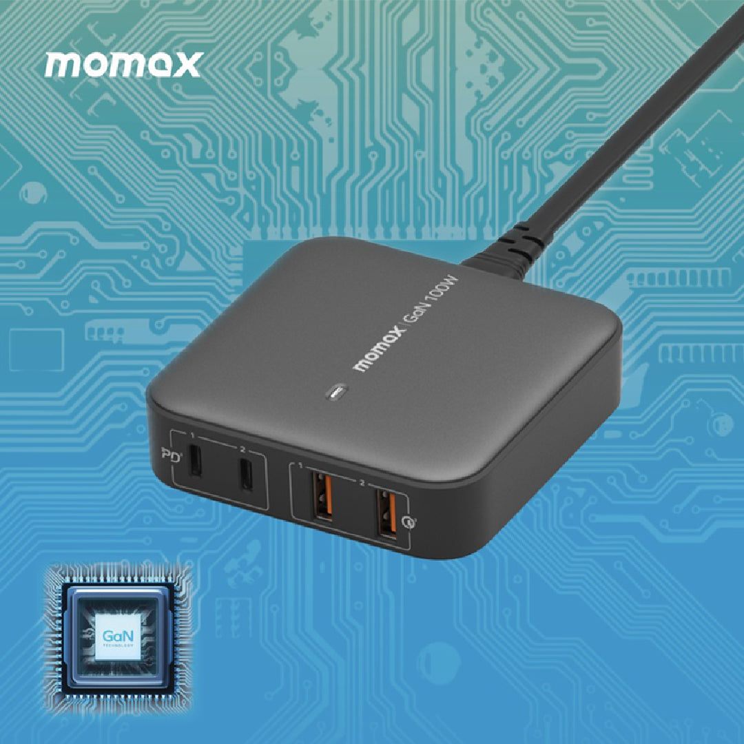 MOMAX ONEPLUG 100W 4 PORT GAN DESKTOP CHARGER