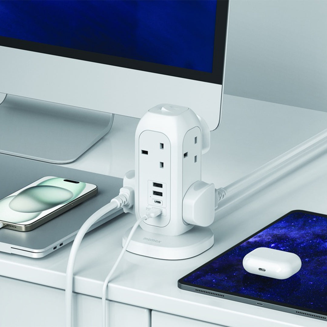 MOMAX ONEPLUG 7-OUTLET POWER STRIP WITH USB