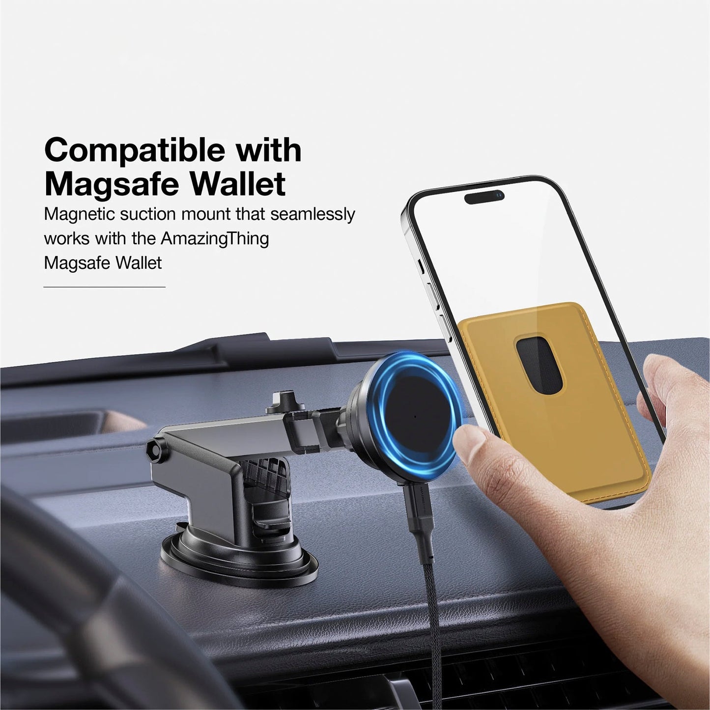 AMAZING THING EXPLORER PRO MAG 15W CAR MOUNT WITH 1.2M USB-C TO USB-C CABLE