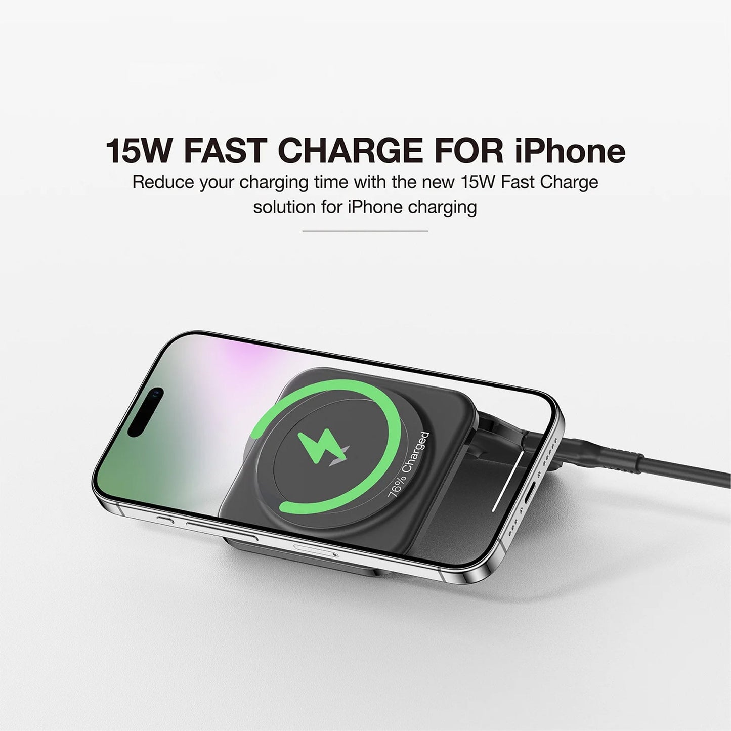 AMAZING THING EXPLORER PRO 2IN1 PD 15W PORTABLE WIRELESS CHARGER WITH 1.2M USB-C TO USB-C CABLE