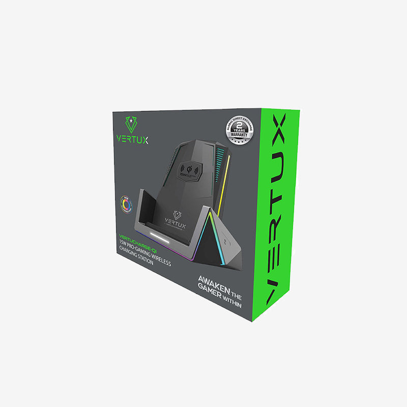 Vertux VertuCharge-Qi 15W Pro-Gaming Wireless Charging Station