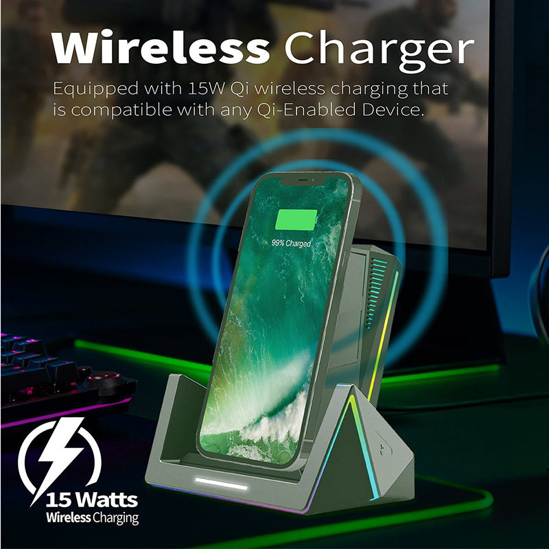 Vertux VertuCharge-Qi 15W Pro-Gaming Wireless Charging Station