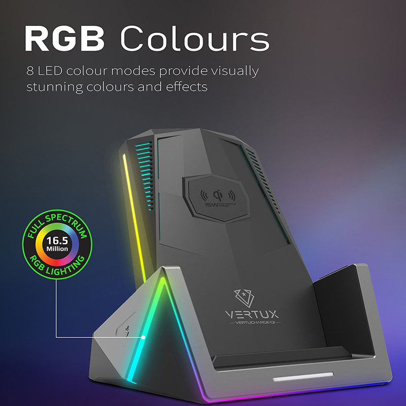 Vertux VertuCharge-Qi 15W Pro-Gaming Wireless Charging Station