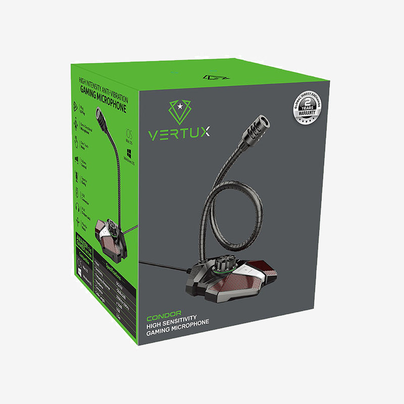 Vertux Condor High Sensitivity Omni-Directional Gaming Microphone With Volume Control