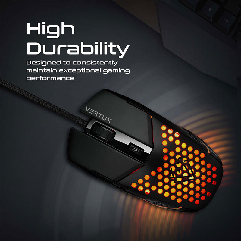 Vertux Katana 6 Buttons Hex-Shell Wired RGB Gaming Mouse
