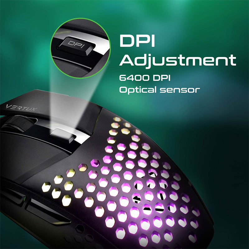 Vertux Katana 6 Buttons Hex-Shell Wired RGB Gaming Mouse