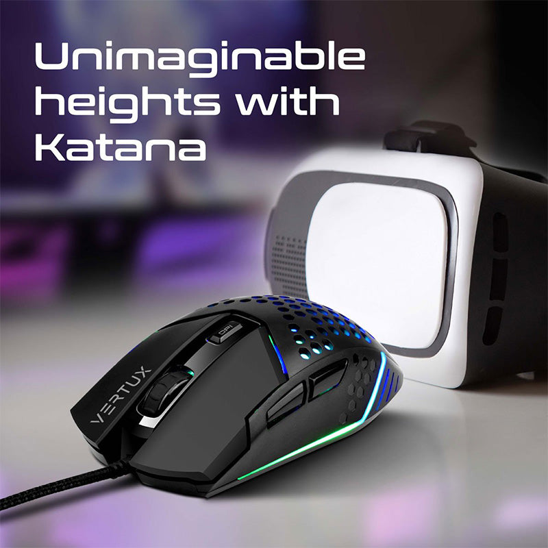 Vertux Katana 6 Buttons Hex-Shell Wired RGB Gaming Mouse