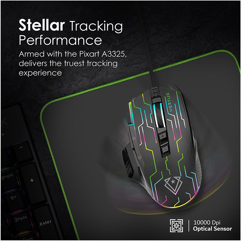 Vertux Kryptonite Quick Performance Wired Gaming Mouse