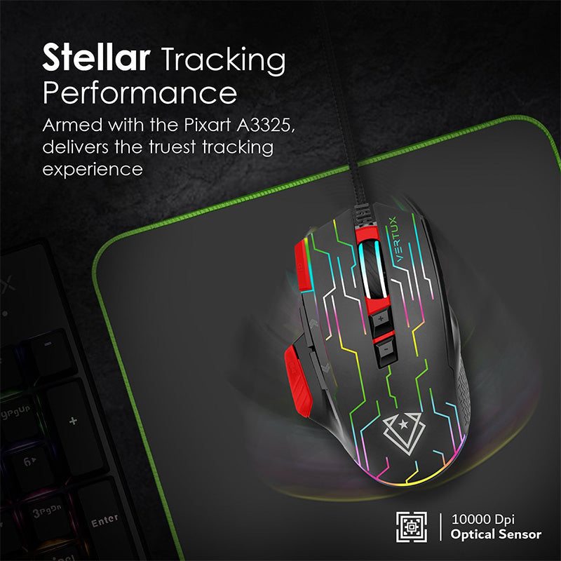 Vertux Kryptonite Quick Performance Wired Gaming Mouse