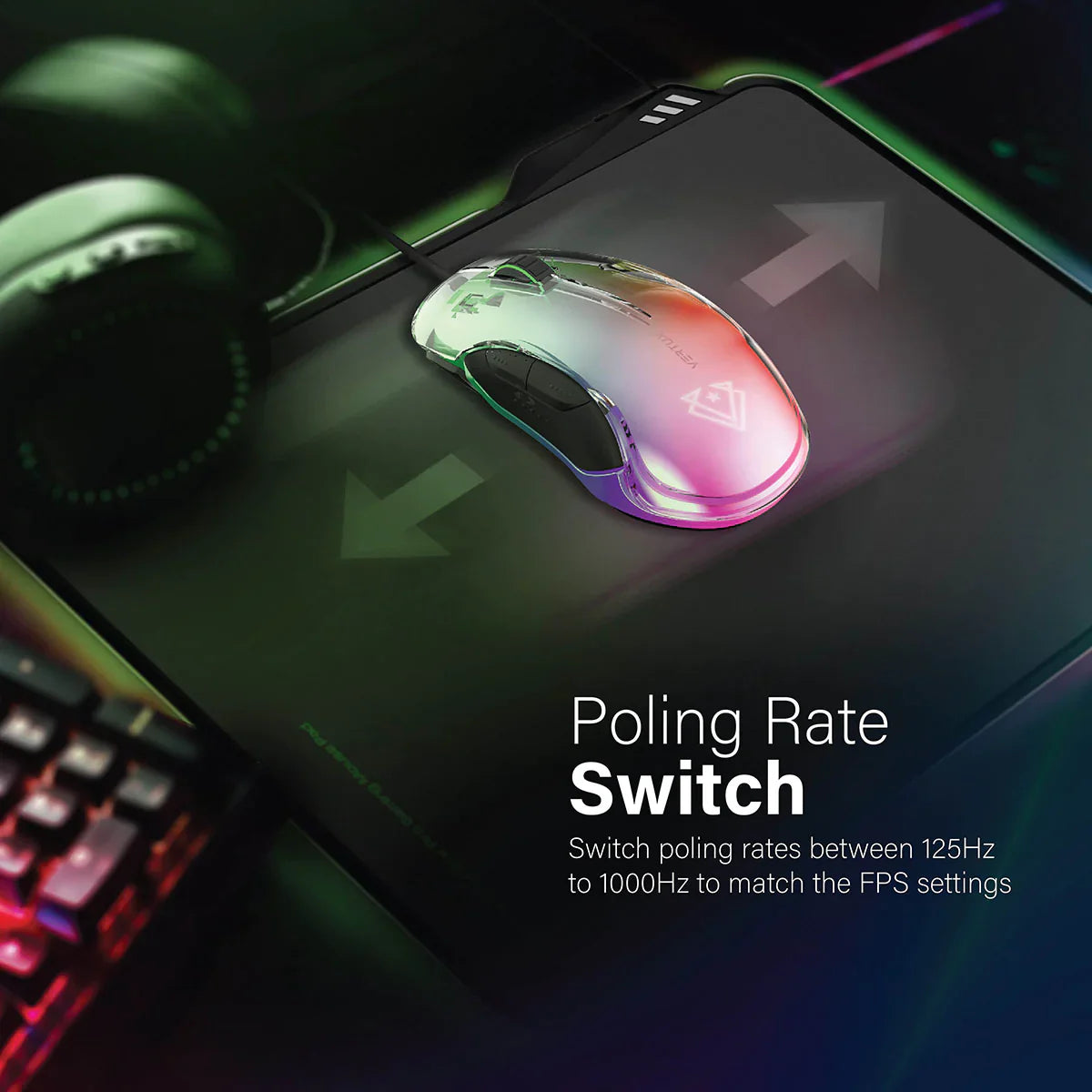 Vertux Phoenix Extreme Performance Professional Gaming LumiFlux Mouse