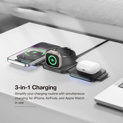 AMAZING THING EXPLORER PRO 3IN1 PD 15W PORTABLE WIRELESS CHARGER WITH 1.2M USB-C TO USB-C CABLE
