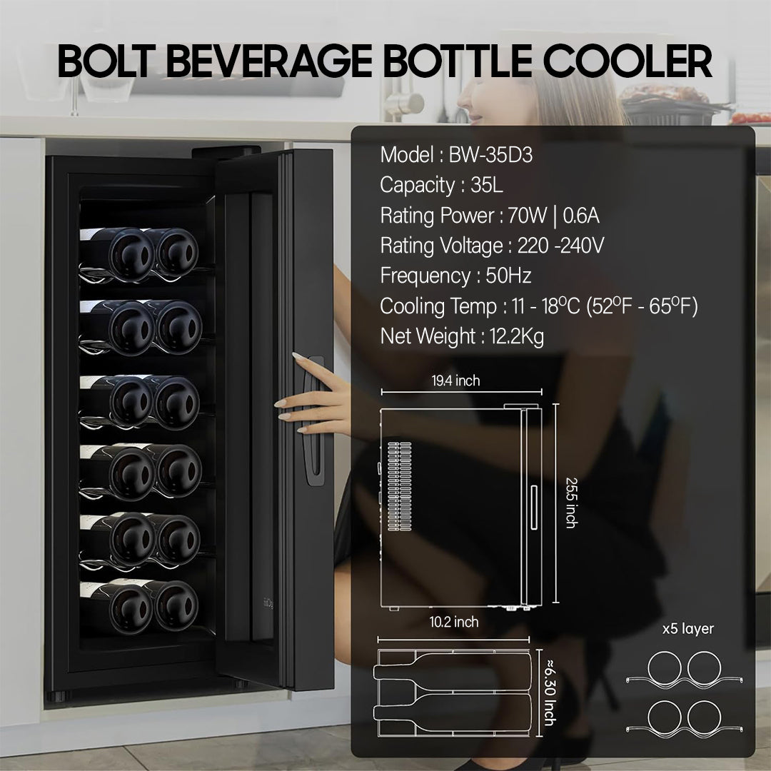 BOLT BEVERAGE REFRIGERATOR (BOTTLE COOLER) - (BW-35D3)
