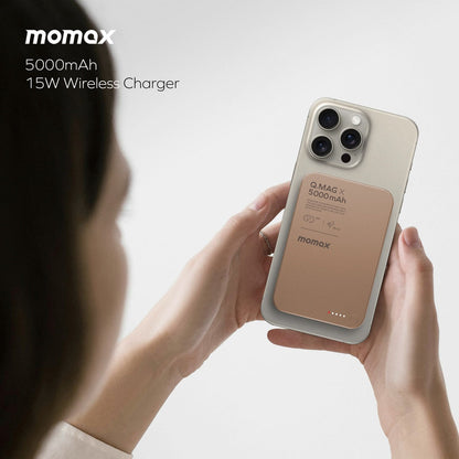 MOMAX Q.MAG X 5000mAh GEN2 15W ULTRA SLIM MAGSAFE WIRELESS POWER BANK