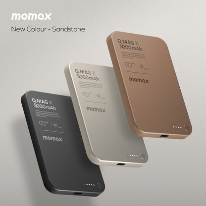 MOMAX Q.MAG X 5000mAh GEN2 15W ULTRA SLIM MAGSAFE WIRELESS POWER BANK