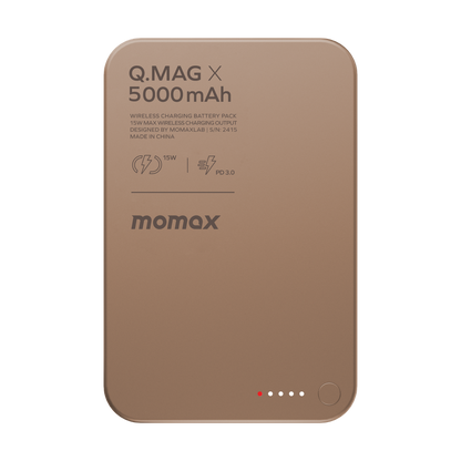 MOMAX Q.MAG X 5000mAh GEN2 15W ULTRA SLIM MAGSAFE WIRELESS POWER BANK
