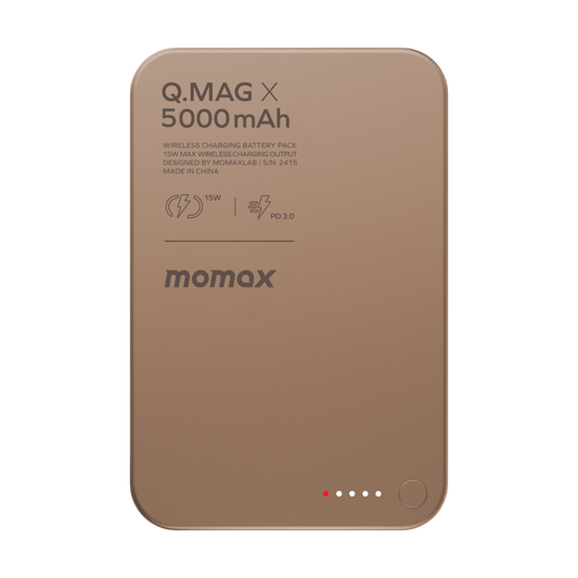 MOMAX Q.MAG X 5000mAh GEN2 15W ULTRA SLIM MAGSAFE WIRELESS POWER BANK