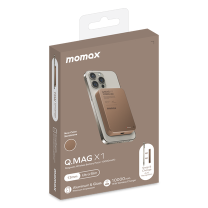 MOMAX Q.MAG X1 10000mAh GEN2 15W MAGSAFE WIRELESS POWER BANK